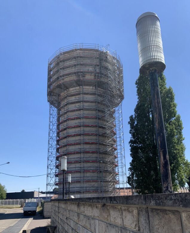 Echafaudage pour traitement de surface château d’eau / VITRY LE FRANCOIS (51)