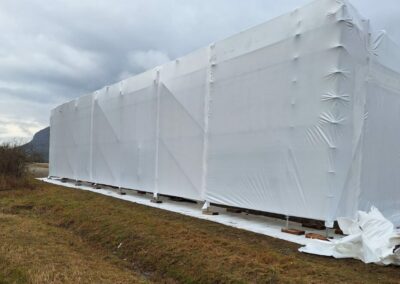 Echafaudage parapluie type abris de sablage – peinture / CNR – CHAUTAGNE (01)