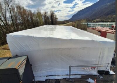 Echafaudage parapluie type abris de sablage – peinture / CNR – CHAUTAGNE (01)