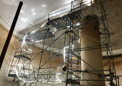Echafaudage roulant rotatif dans château d’eau / VITRY LE FRANCOIS (51)
