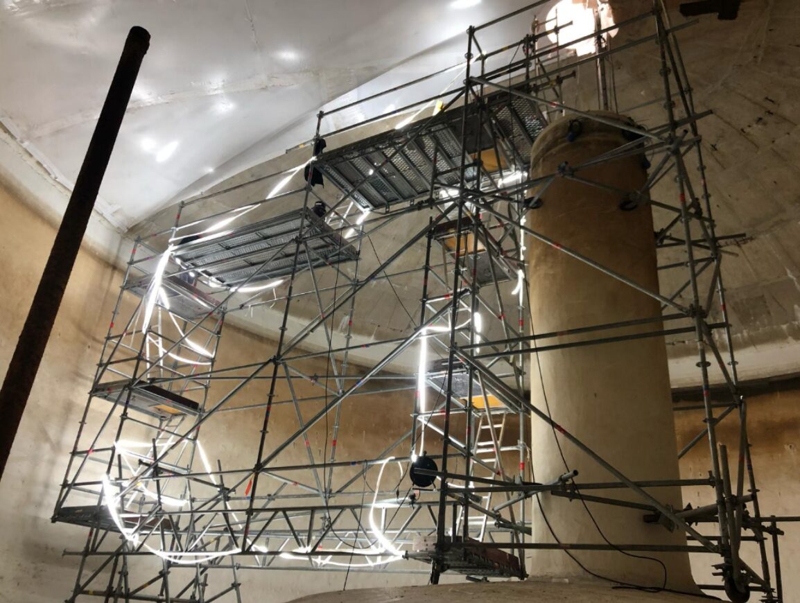 Echafaudage roulant rotatif dans château d’eau / VITRY LE FRANCOIS (51)